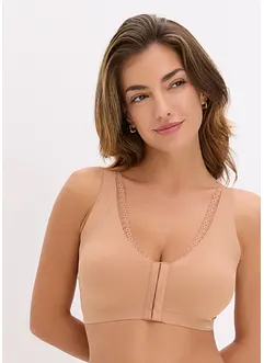 Wattierter Feel Comfort Lasercut-BH ohne Bügel mit Vorderverschluss, bonprix Wattierter Feel Comfort Lasercut-BH ohne Bügel mit Vorderverschluss, bonprix