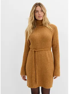 Robe courte en maille côtelée à col roulé, bonprix Robe courte en maille côtelée à col roulé, bonprix