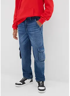 Loose Fit Thermo-Cargojeans mit Jerseyfutter, Straight, bonprix Loose Fit Thermo-Cargojeans mit Jerseyfutter, Straight, bonprix