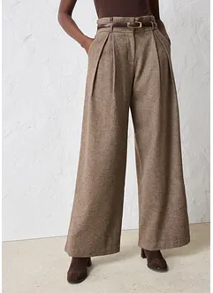 Weite Bundfaltenhose mit Wolle, bonprix Weite Bundfaltenhose mit Wolle, bonprix