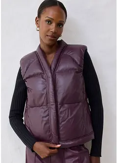 Leder-Steppweste aus Lammnappa, bonprix Leder-Steppweste aus Lammnappa, bonprix