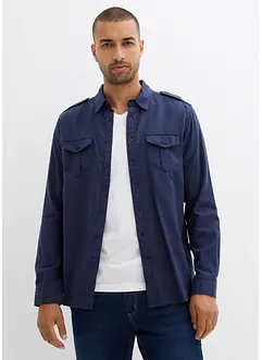 Flanellhemd mit Schulterklappen aus reiner Baumwolle, bonprix Flanellhemd mit Schulterklappen aus reiner Baumwolle, bonprix