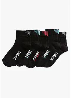 Sportsocken mit Schriftzug mit Bio-Baumwolle (5er Pack), bonprix Sportsocken mit Schriftzug mit Bio-Baumwolle (5er Pack), bonprix