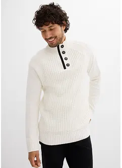 Stehkragen-Pullover mit recycelter Baumwolle, bonprix Stehkragen-Pullover mit recycelter Baumwolle, bonprix