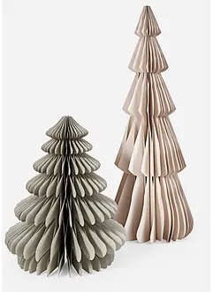 Set de 2 sapins déco en papier, bonprix Set de 2 sapins déco en papier, bonprix