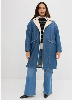 Manteau rembourré en denim, doublé sherpa, bonprix Manteau rembourré en denim, doublé sherpa, bonprix