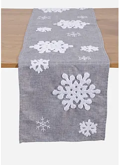 Tischläufer mit flauschigen Schneeflocken, bonprix Tischläufer mit flauschigen Schneeflocken, bonprix