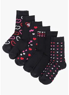 Lot de 6 paires de chaussettes femme coton, bonprix Lot de 6 paires de chaussettes femme coton, bonprix