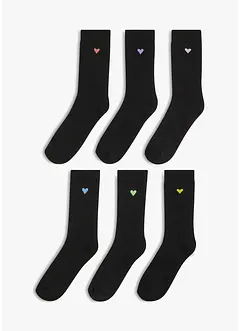 Thermo Socken mit Stickerei und Bio-Baumwolle (6er Pack), bonprix Thermo Socken mit Stickerei und Bio-Baumwolle (6er Pack), bonprix