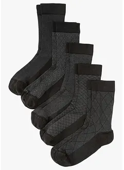 Socken mit druckfreiem Bündchen mit Bio-Baumwolle (5er Pack), bonprix Socken mit druckfreiem Bündchen mit Bio-Baumwolle (5er Pack), bonprix