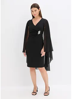 Robe courte avec cape en mousseline, bonprix Robe courte avec cape en mousseline, bonprix
