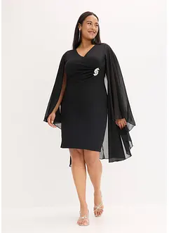 Robe courte avec cape en mousseline, bonprix Robe courte avec cape en mousseline, bonprix