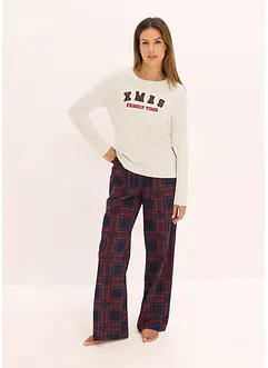 Pyjama mit Flanellhose und Geschenktasche, bonprix Pyjama mit Flanellhose und Geschenktasche, bonprix