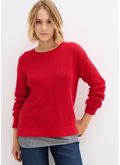 Pull à empiècement chemisier, bonprix Pull à empiècement chemisier, bonprix