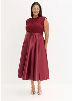 Robe midi en satin avec haut en dentelle, bonprix Robe midi en satin avec haut en dentelle, bonprix