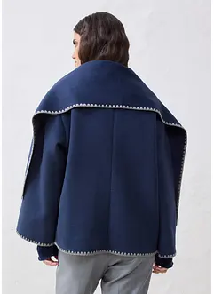 Wolljacke mit Zierstickerei (2tlg. Set mit Schal), bonprix Wolljacke mit Zierstickerei (2tlg. Set mit Schal), bonprix