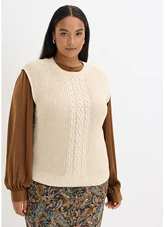 Pull sans manches en coton mélangé, bonprix Pull sans manches en coton mélangé, bonprix