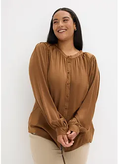 Blouse en satin avec galons en dentelle, bonprix Blouse en satin avec galons en dentelle, bonprix