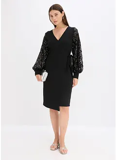 Midikleid mit Paillettenstickerei an den Ärmel, bonprix Midikleid mit Paillettenstickerei an den Ärmel, bonprix