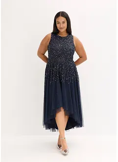 Vokuhila-Kleid mit Pailettenstickerei, bonprix Vokuhila-Kleid mit Pailettenstickerei, bonprix