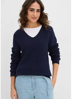 Pull en fine maille 100% coton, bonprix Pull en fine maille 100% coton, bonprix