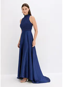 Maxikleid aus glänzendem Satin mit Spitze, bonprix Maxikleid aus glänzendem Satin mit Spitze, bonprix