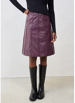 Ausgestellter Lederrock  aus Lammnappa, bonprix Ausgestellter Lederrock  aus Lammnappa, bonprix