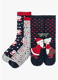 Lot de 3 paires de chaussettes de Noël, bonprix Lot de 3 paires de chaussettes de Noël, bonprix