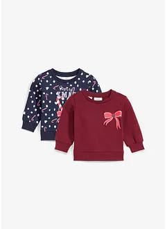 Lot de 2 sweatshirts bébé avec motif de Noël, bonprix Lot de 2 sweatshirts bébé avec motif de Noël, bonprix