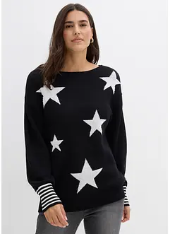 Oversize-Pullover mit Sternendruck, bonprix Oversize-Pullover mit Sternendruck, bonprix