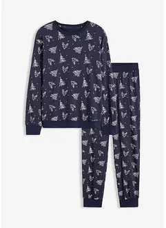 Pyjama aus reiner Baumwolle mit Glitzerdruck, bonprix Pyjama aus reiner Baumwolle mit Glitzerdruck, bonprix