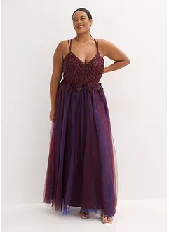 Robe longue en tulle délicat avec dentelle, bonprix Robe longue en tulle délicat avec dentelle, bonprix