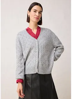 Ajour-Strickjacke mit Wolle, bonprix Ajour-Strickjacke mit Wolle, bonprix