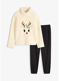 Loungewear Teddy Hausanzug mit Fleecehose, bonprix Loungewear Teddy Hausanzug mit Fleecehose, bonprix
