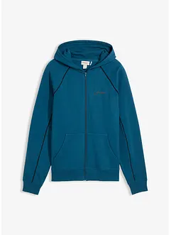 Sweatjacke mit Kontrastdetails aus reiner Baumwolle, bonprix Sweatjacke mit Kontrastdetails aus reiner Baumwolle, bonprix
