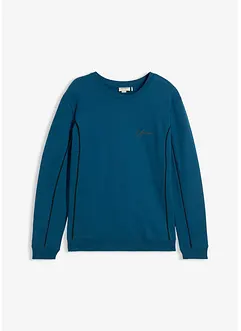 Sweatshirt mit Kontrastdetails aus reiner Baumwolle, bonprix Sweatshirt mit Kontrastdetails aus reiner Baumwolle, bonprix