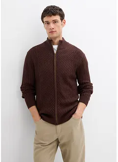 Gerippte Strickjacke aus Baumwoll-Mix, bonprix Gerippte Strickjacke aus Baumwoll-Mix, bonprix