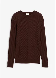 Gerippter Pullover aus Baumwoll-Mix, bonprix Gerippter Pullover aus Baumwoll-Mix, bonprix