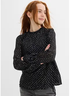 Chiffonbluse mit Rüschenkragen, bonprix Chiffonbluse mit Rüschenkragen, bonprix