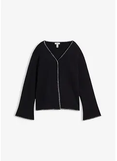 Strickjacke aus Wollmix mit Kontrastdetails, bonprix Strickjacke aus Wollmix mit Kontrastdetails, bonprix