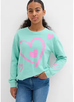 Sweatshirt mit Ballon-Saum aus reiner Bio-Baumwolle, bonprix Sweatshirt mit Ballon-Saum aus reiner Bio-Baumwolle, bonprix