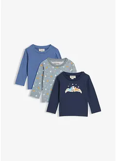 Lot de 3 T-shirts longs 100% coton, bonprix Lot de 3 T-shirts longs 100% coton, bonprix