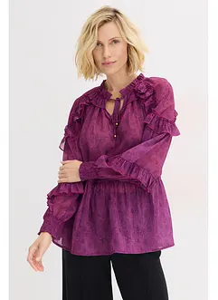Blouse en crêpe à volants, bonprix Blouse en crêpe à volants, bonprix