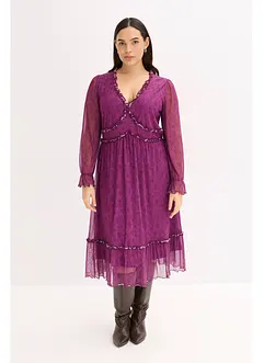 Midi-Jerseykleid aus Mesh, bonprix Midi-Jerseykleid aus Mesh, bonprix