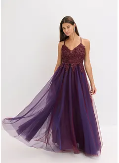 Robe longue en tulle délicat avec dentelle, bonprix Robe longue en tulle délicat avec dentelle, bonprix