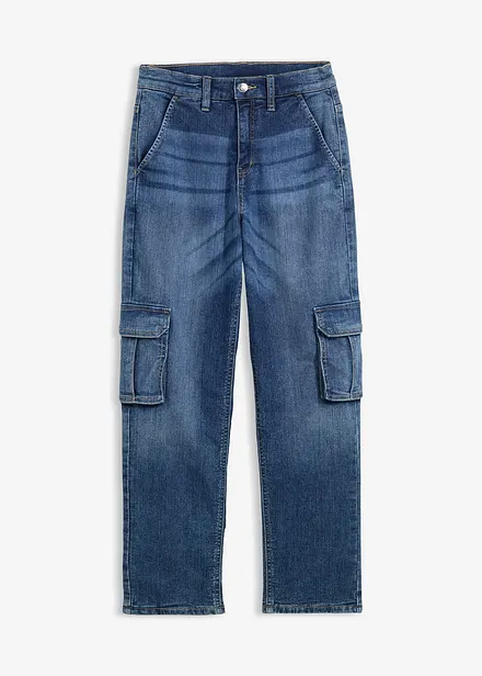 Loose Fit Thermo-Cargojeans mit Jerseyfutter, Straight