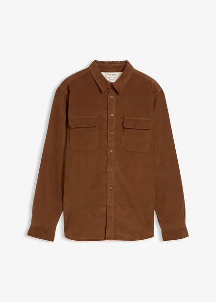 Stretch-Cordhemd mit Fleecefutter, warm gefüttert