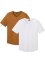 T-Shirt mit V-Ausschnitt aus Bio Baumwolle Cradle to Cradle Certified® Silber, (2er Pack), RAINBOW