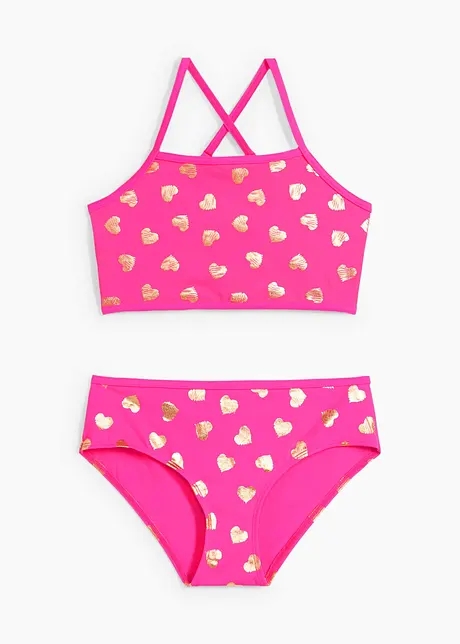 Mädchen Bikini aus receyceltem Polyamid 2 tlg Set neonpink bpc