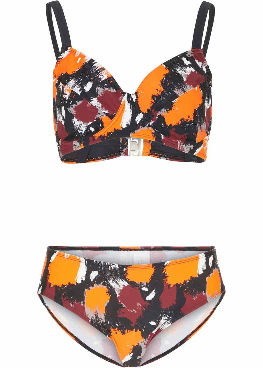 Attraktiver Minimizer Bikini Mit Hochwertigen Details Schwarz Orange